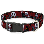 Plastic Clip Collar - Nightmare Before Christmas 3-Jack Poses/Peeping Eyes Burgundy/Black/Yellow Plastic Clip Collars Disney