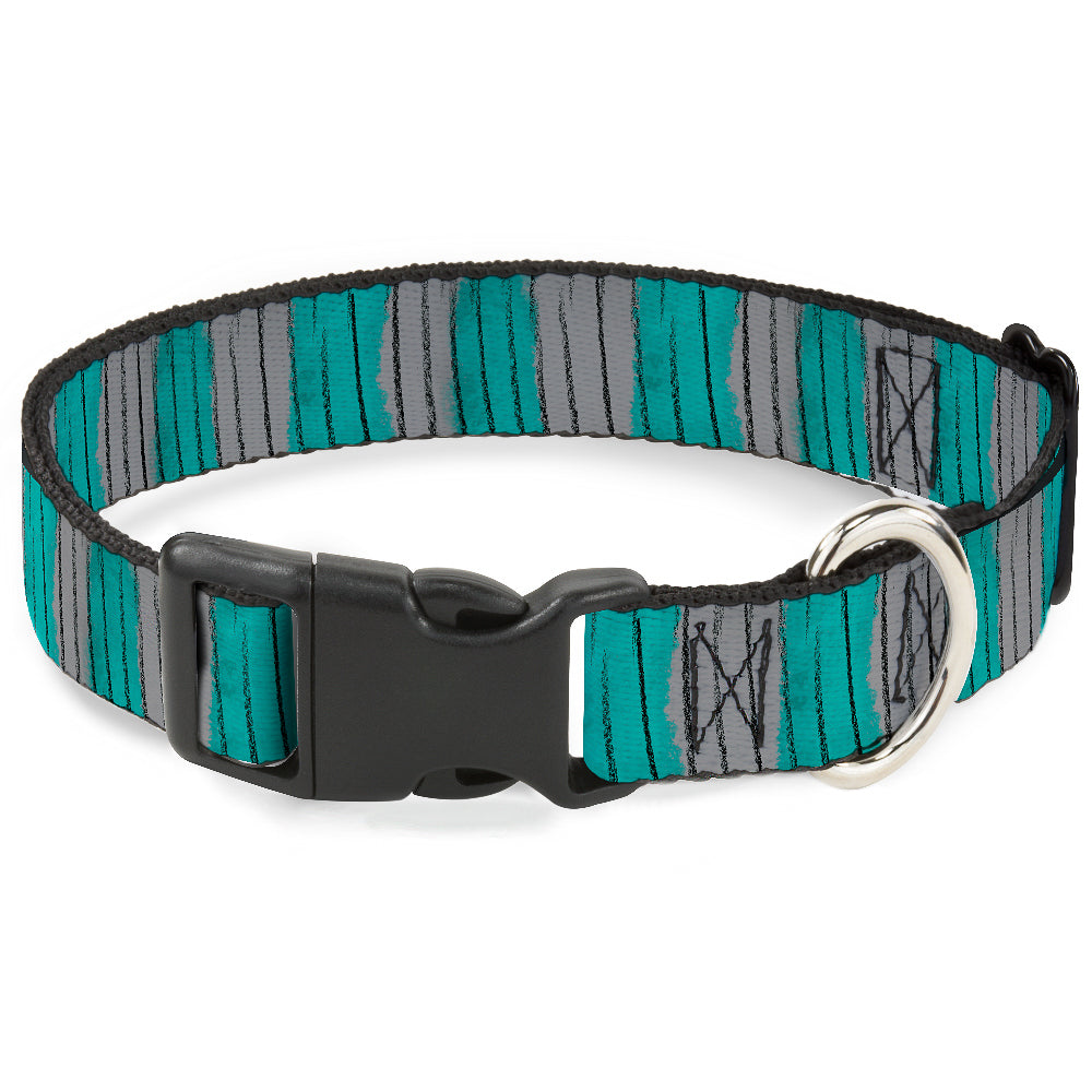 Plastic Clip Collar - Cheshire Cat Stripes Gray/Teal/Black Plastic Clip Collars Disney