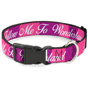 Plastic Clip Collar - Cheshire Cat Stripe/FOLLOW ME TO WONDERLAND Pink/Purple/White Plastic Clip Collars Disney