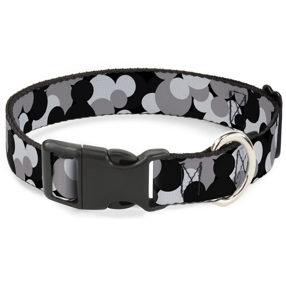 Plastic Clip Collar - Mickey Mouse Head Stacked Black/Grays Plastic Clip Collars Disney