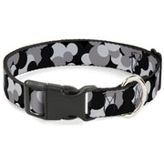 Plastic Clip Collar - Mickey Mouse Head Stacked Black/Grays Plastic Clip Collars Disney