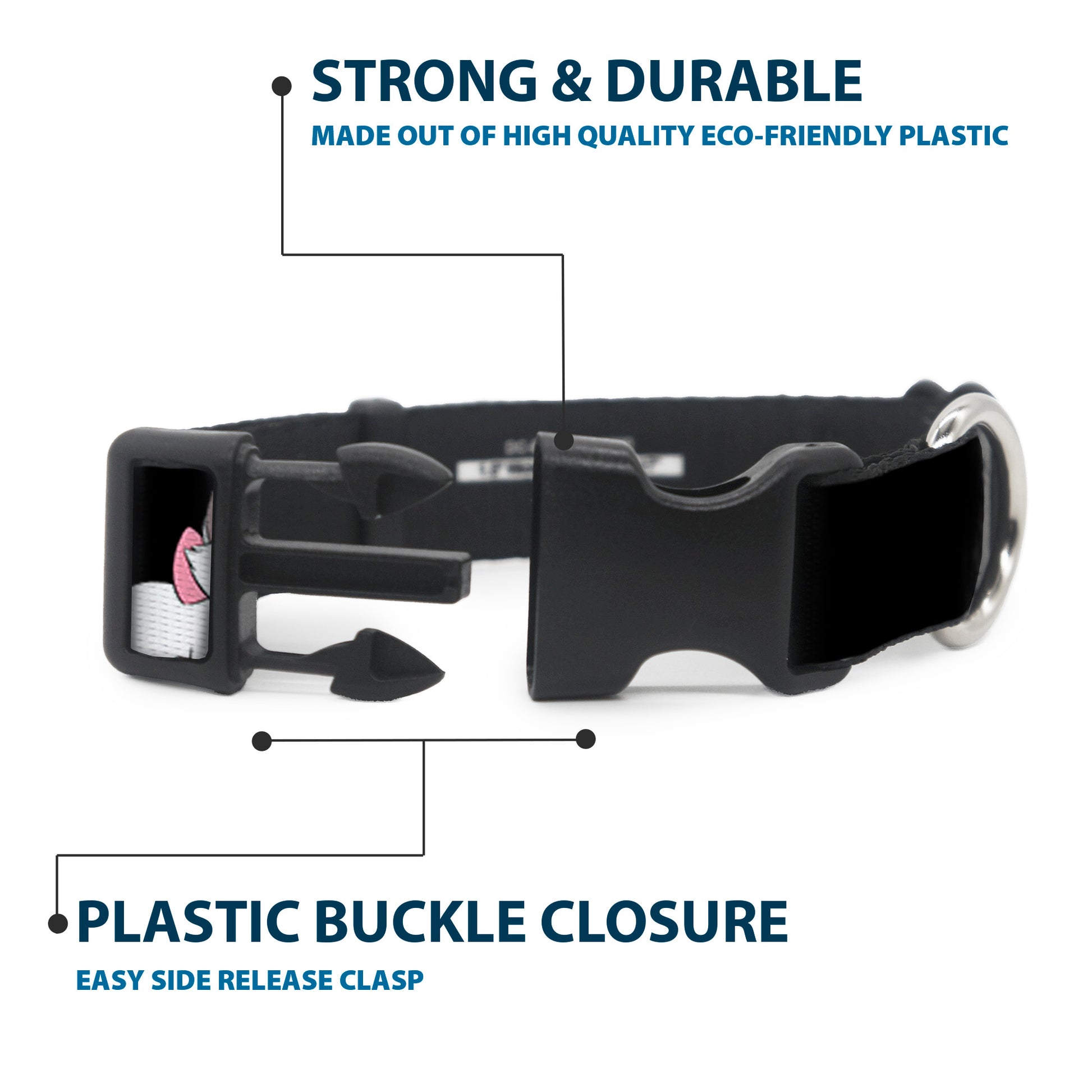 Plastic Clip Collar - Aristocats Marie 3-Poses BECAUSE I'M A LADY THAT'S WHY Black/White/Pink Plastic Clip Collars Disney