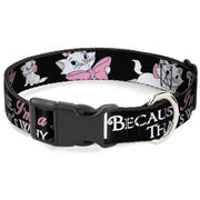 Plastic Clip Collar - Aristocats Marie 3-Poses BECAUSE I'M A LADY THAT'S WHY Black/White/Pink Plastic Clip Collars Disney