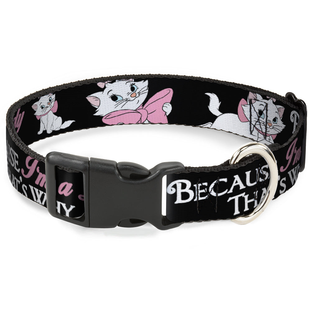 Plastic Clip Collar - Aristocats Marie 3-Poses BECAUSE I'M A LADY THAT'S WHY Black/White/Pink Plastic Clip Collars Disney