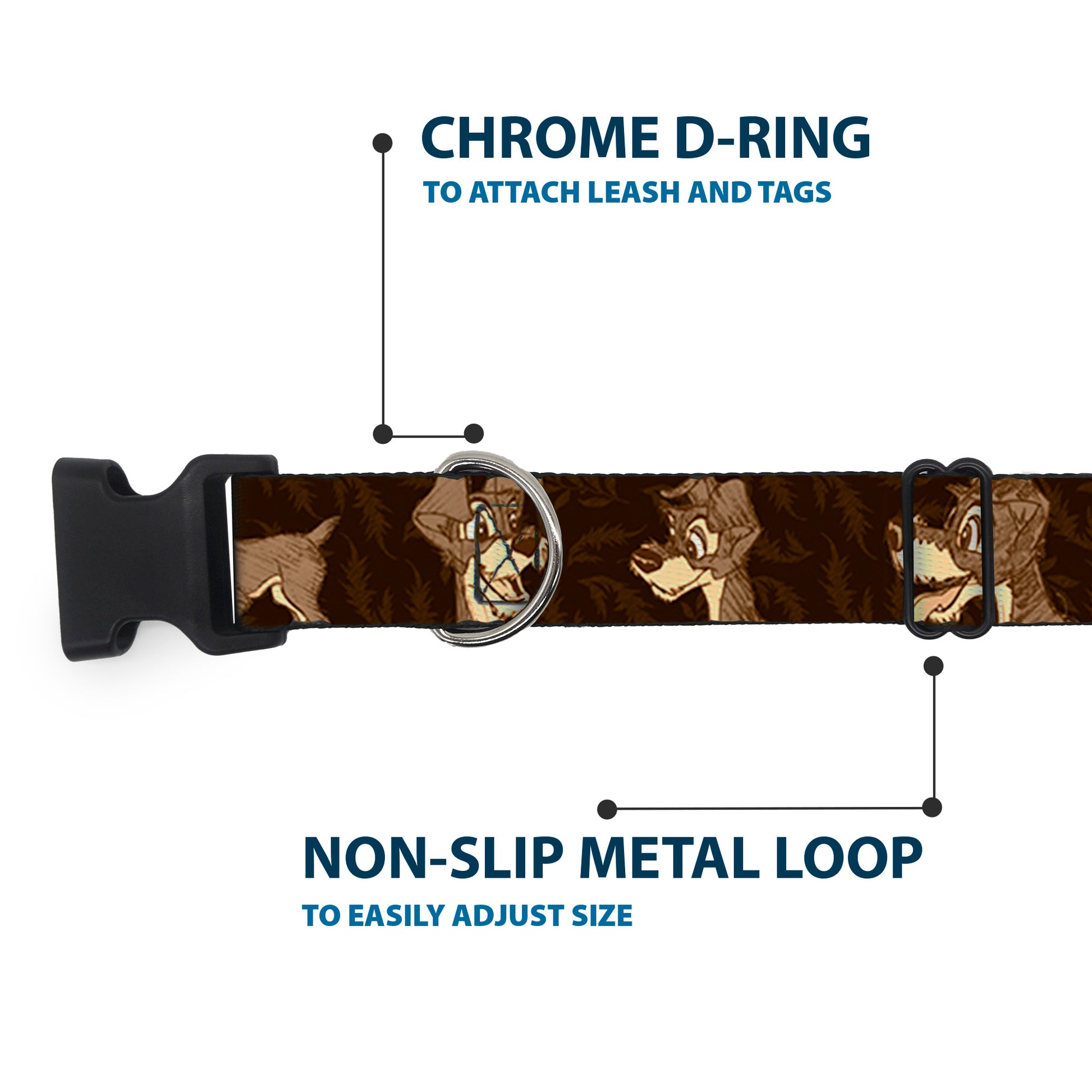 Plastic Clip Collar - Tramp 4-Pose Sketch Browns Plastic Clip Collars Disney