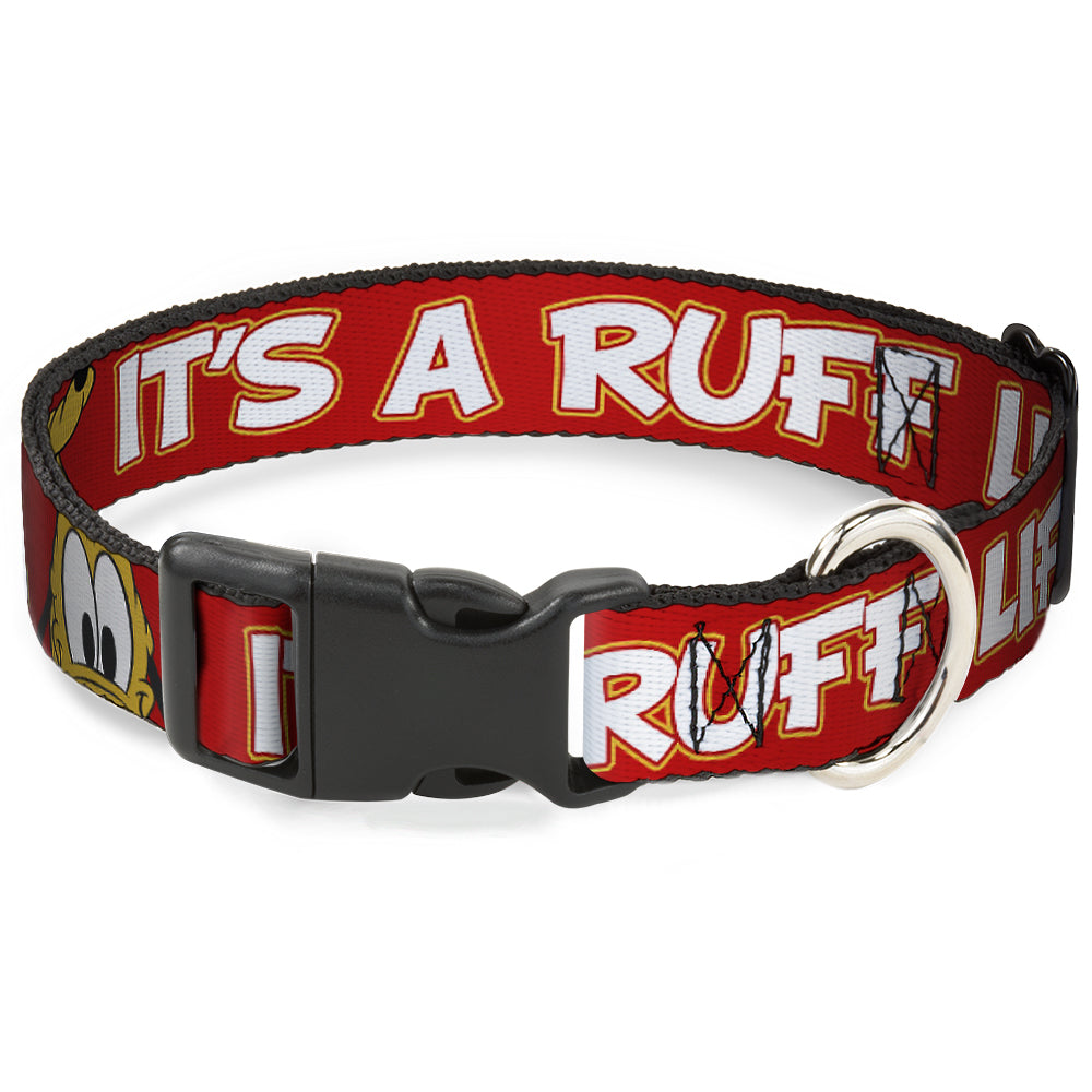 Plastic Clip Collar - Pluto 2-Pose IT'S A RUFF LIFE Red/Yellow/White Plastic Clip Collars Disney