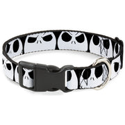 Plastic Clip Collar - Nightmare Before Christmas 7-Jack Expressions CLOSE-UP Black/White Plastic Clip Collars Disney
