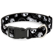 Plastic Clip Collar - Nightmare Before Christmas Jack Expressions/Scary Teddy/Killer Duck Collage Black/White Plastic Clip Collars Disney