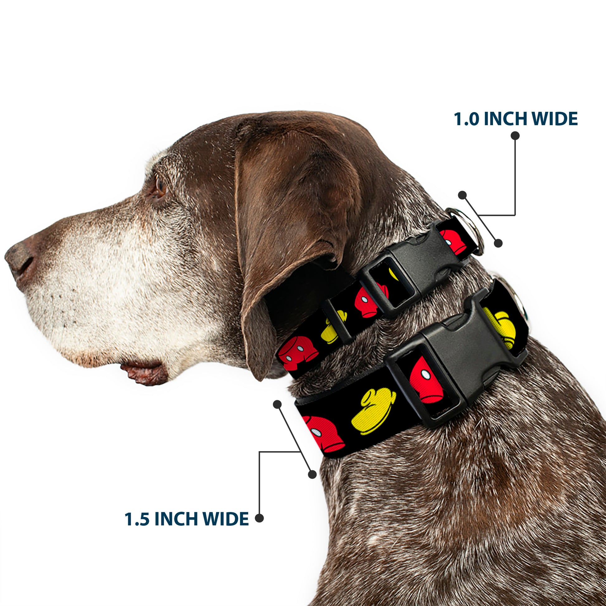 Plastic Clip Collar - Mickey Mouse Shorts and Shoes Black/Red/Yellow Plastic Clip Collars Disney