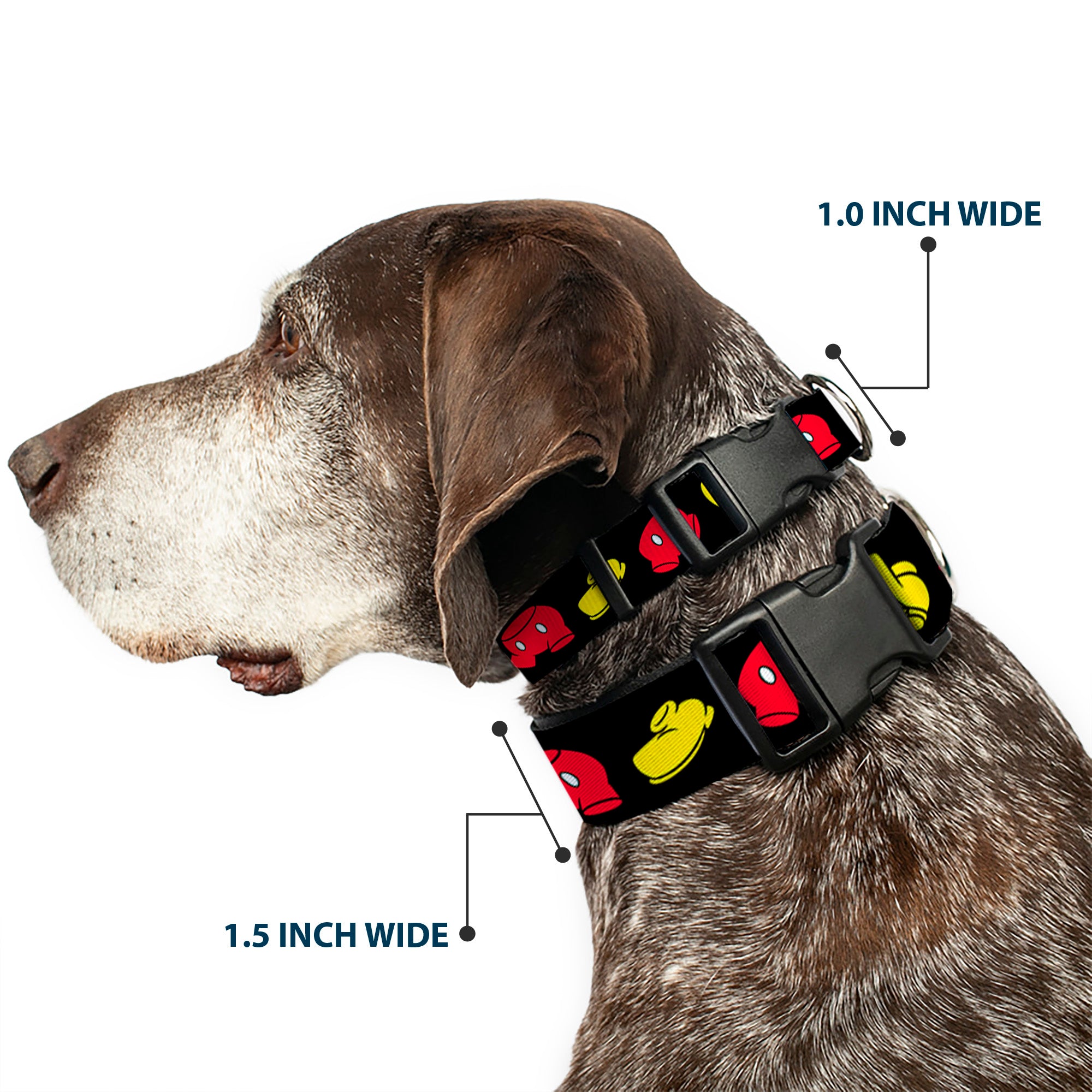Plastic Clip Collar - Mickey Mouse Shorts and Shoes Black/Red/Yellow Plastic Clip Collars Disney