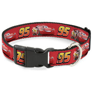 Plastic Clip Collar - Cars Lightning McQueen Smiling Pose/95 Reds/White/Orange Plastic Clip Collars Disney