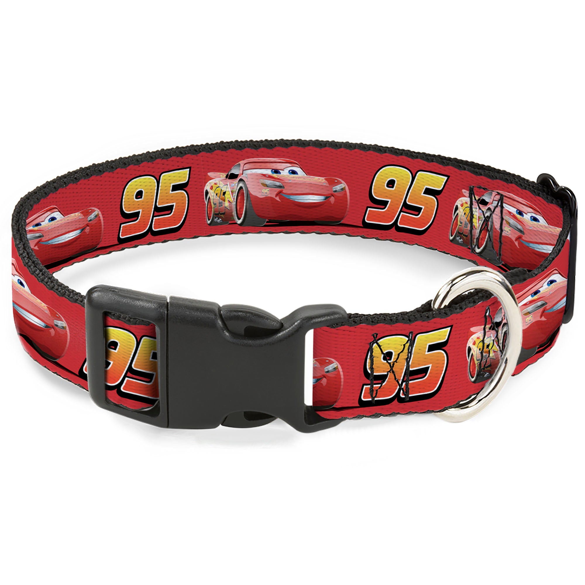 Plastic Clip Collar - Cars Lightning McQueen Smiling Pose/95 Reds/White/Orange Plastic Clip Collars Disney