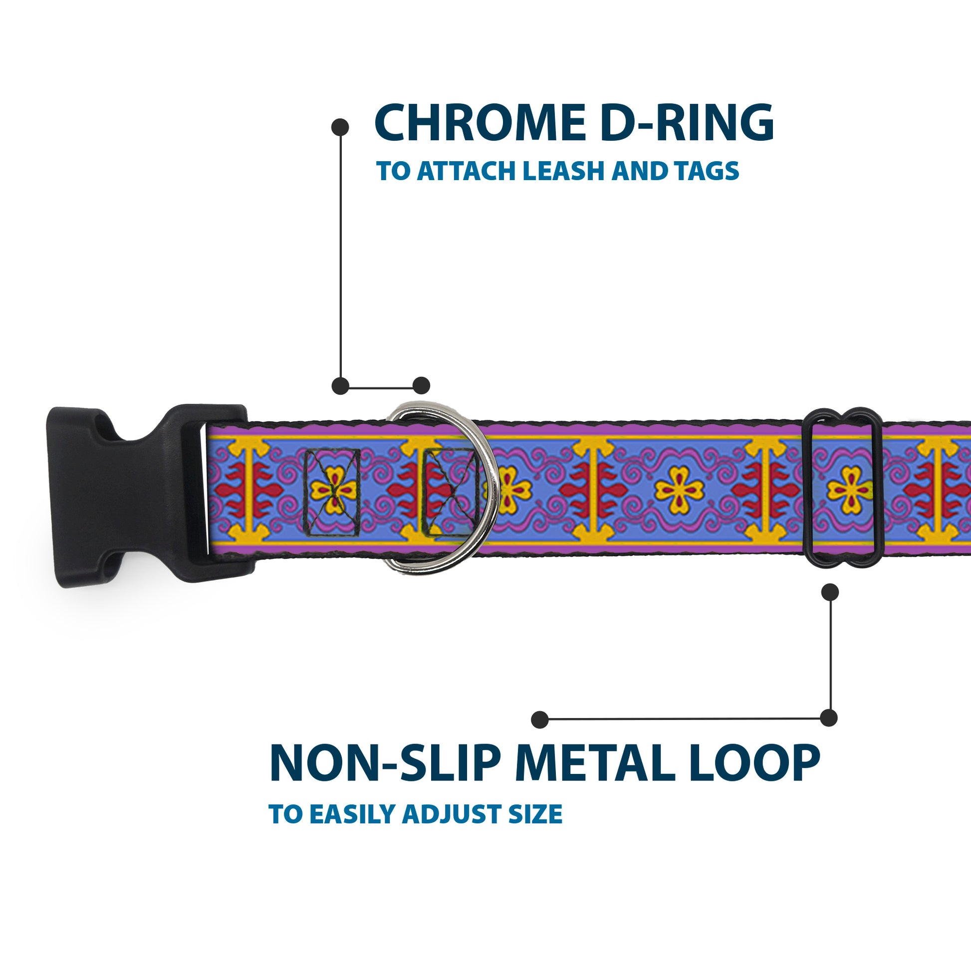 Plastic Clip Collar - Classic Aladdin Magic Carpet Tapestry Blue/Purple/Gold/Red Plastic Clip Collars Disney
