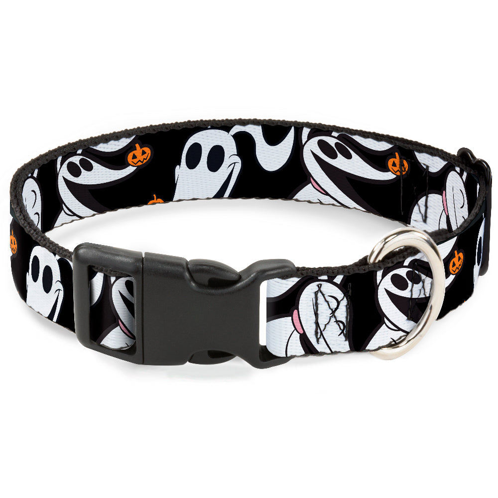 Plastic Clip Collar - Nightmare Before Christmas Zero 5-Pumpkin Expressions Black/White/Orange Plastic Clip Collars Disney