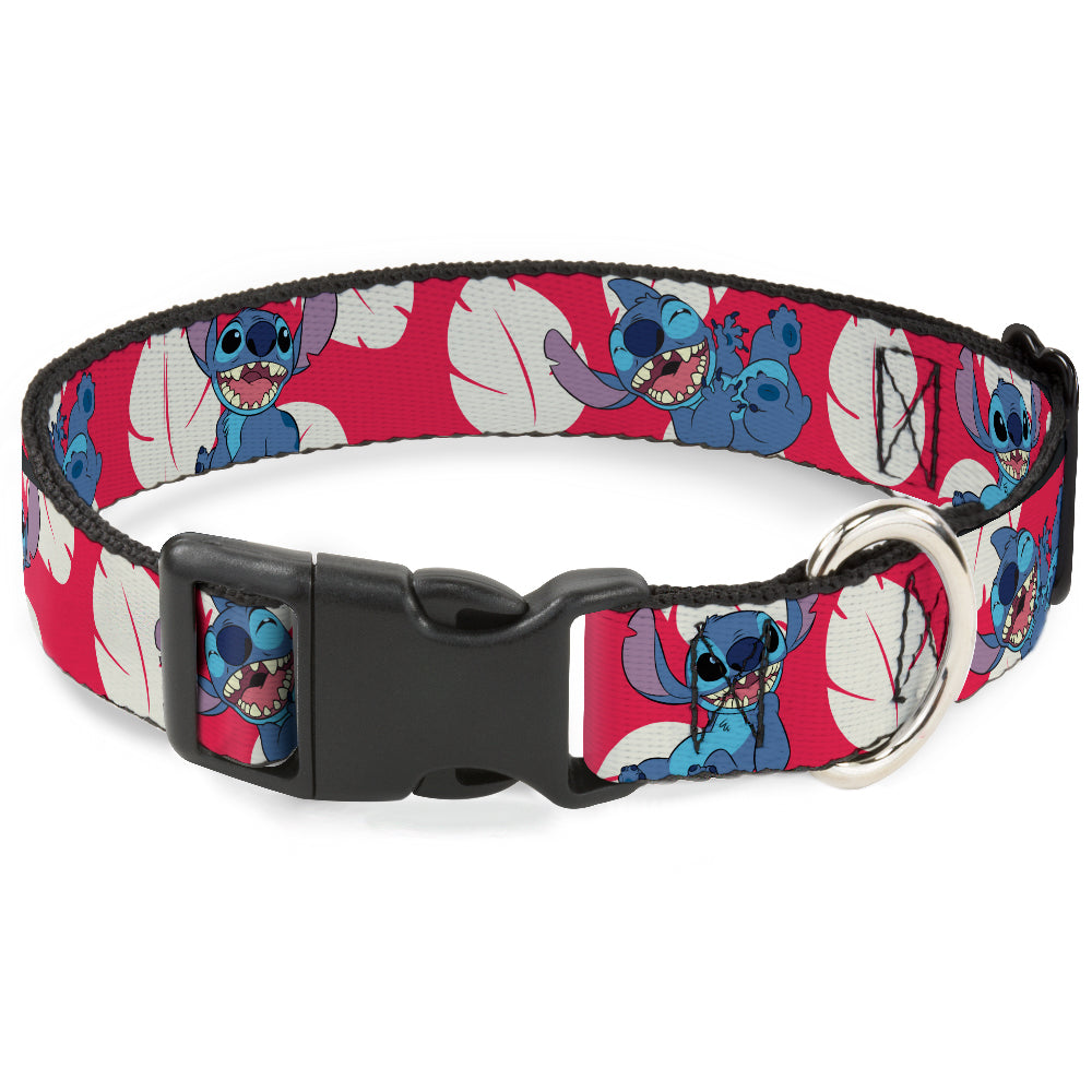 Plastic Clip Collar - Lilo & Stitch Stitch 4-Poses/Lilo Dress Leaves Red/Ivory Plastic Clip Collars Disney