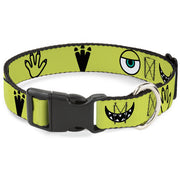 Plastic Clip Collar - Monsters Inc. Mike 4-Icons Greens/Black/White Plastic Clip Collars Disney