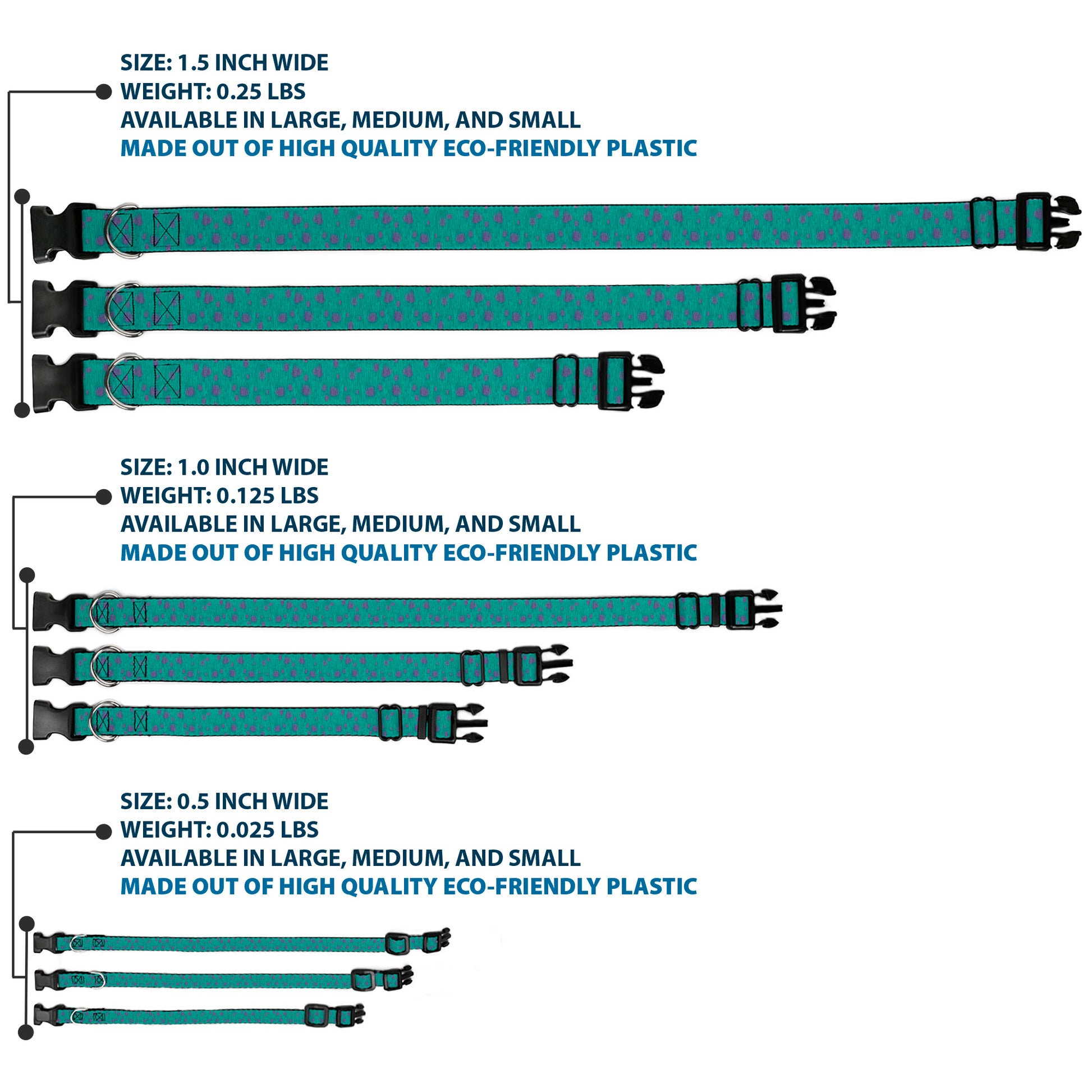Plastic Clip Collar - Monsters Inc. Sulley Bounding Spots Blue/Purple Plastic Clip Collars Disney