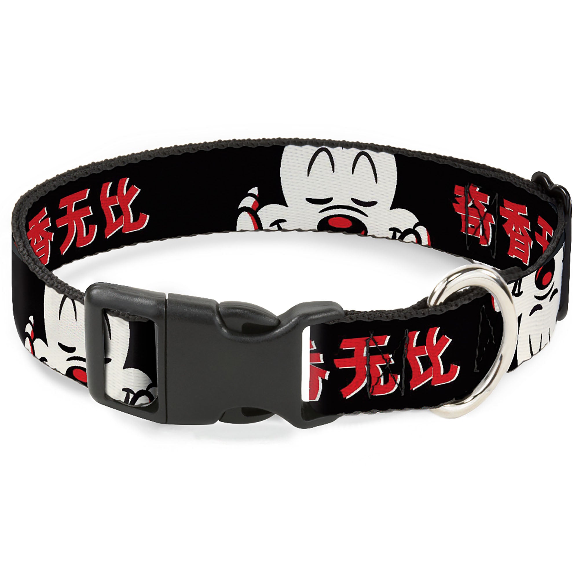 Plastic Clip Collar - Mickey Mouse Smelling Pose Black/White/Reds Plastic Clip Collars Disney