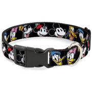 Plastic Clip Collar - Disney The Sensational Six Smiling Faces Black Plastic Clip Collars Disney