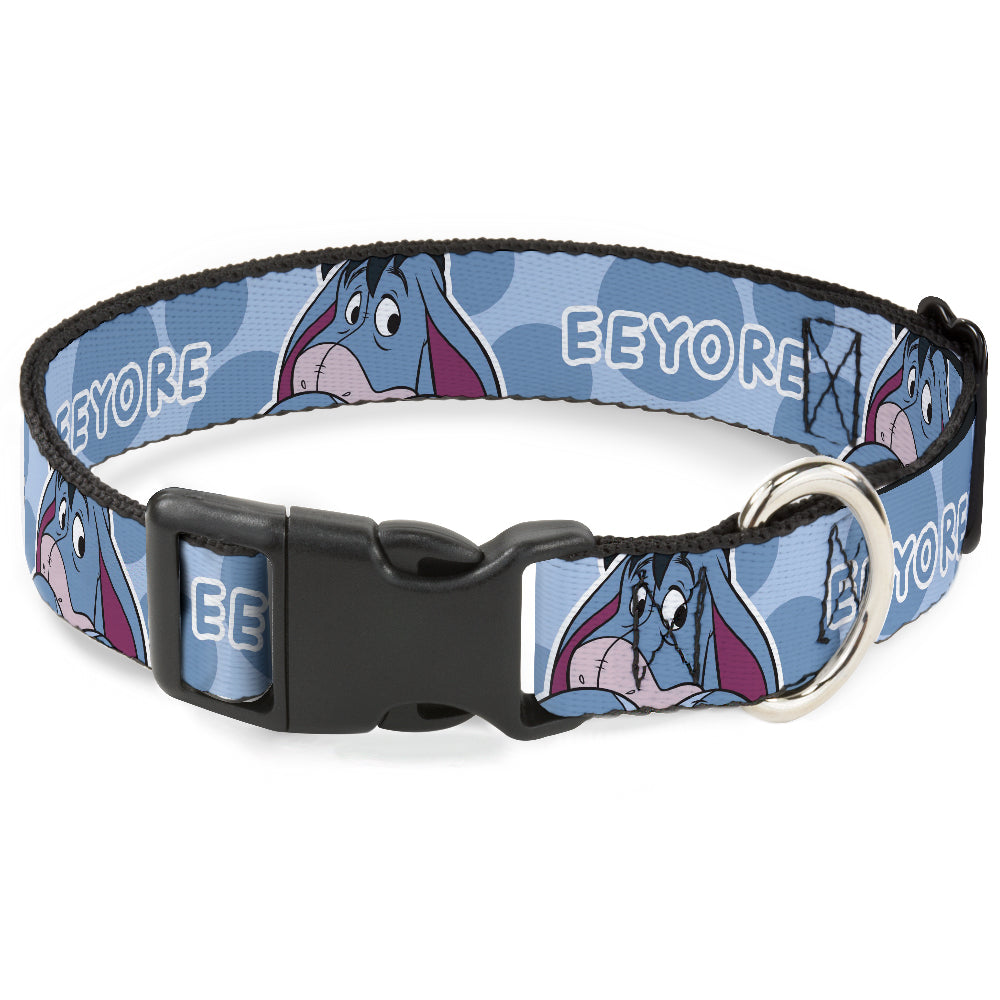 Plastic Clip Collar - Winnie the Pooh Eeyore Text and Expression Close-Up Dot Blues Plastic Clip Collars Disney