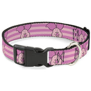 Plastic Clip Collar - Winnie the Pooh Piglet Expression Close-Up Stripe Pinks Plastic Clip Collars Disney