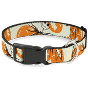 Plastic Clip Collar - The Nightmare Before Christmas Jack Pose and Pumpkins Collage Ivory/Orange/Black Plastic Clip Collars Disney