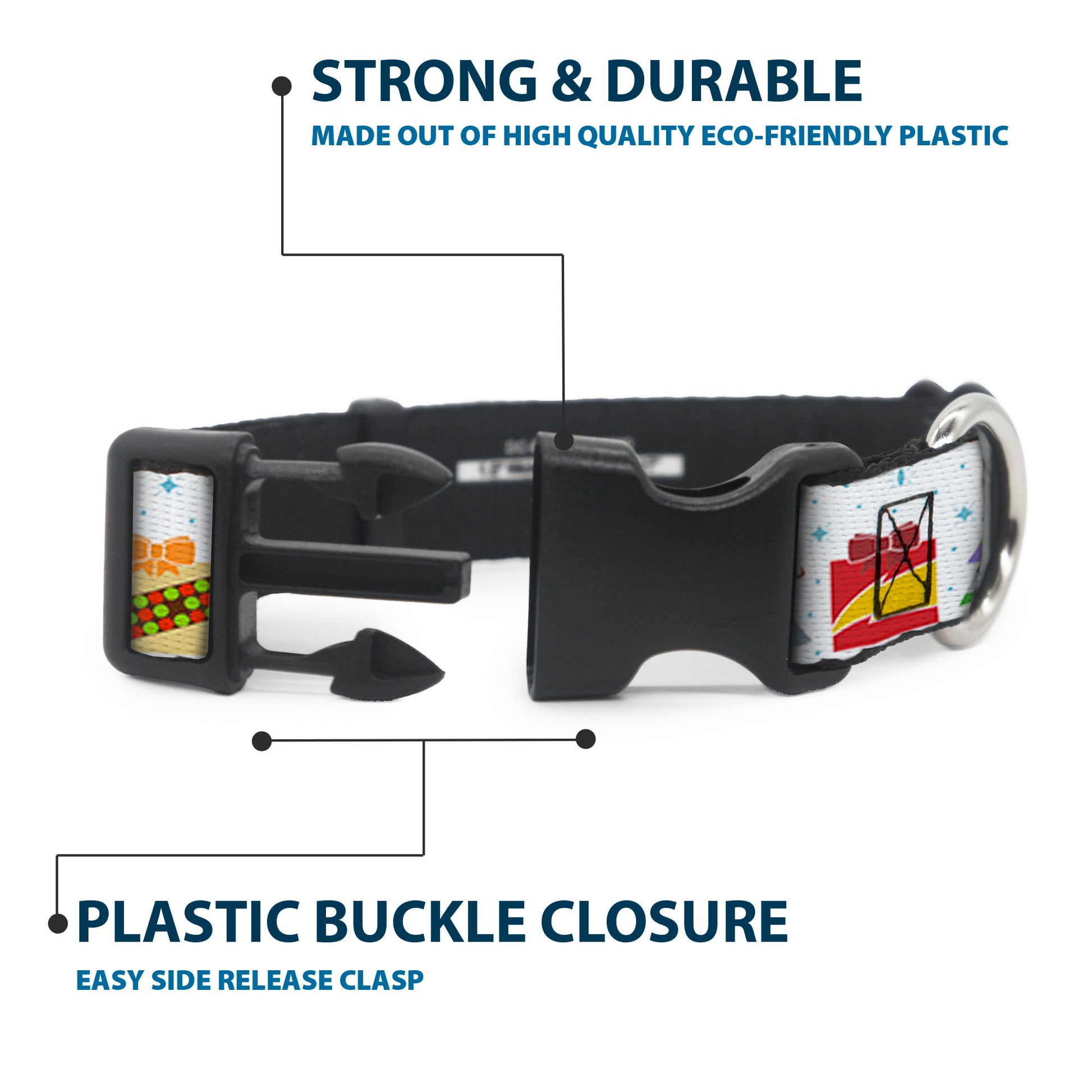 Plastic Clip Collar - Pixar Holiday Collection Character Gifts Lineup/Stars White/Blues Plastic Clip Collars Disney