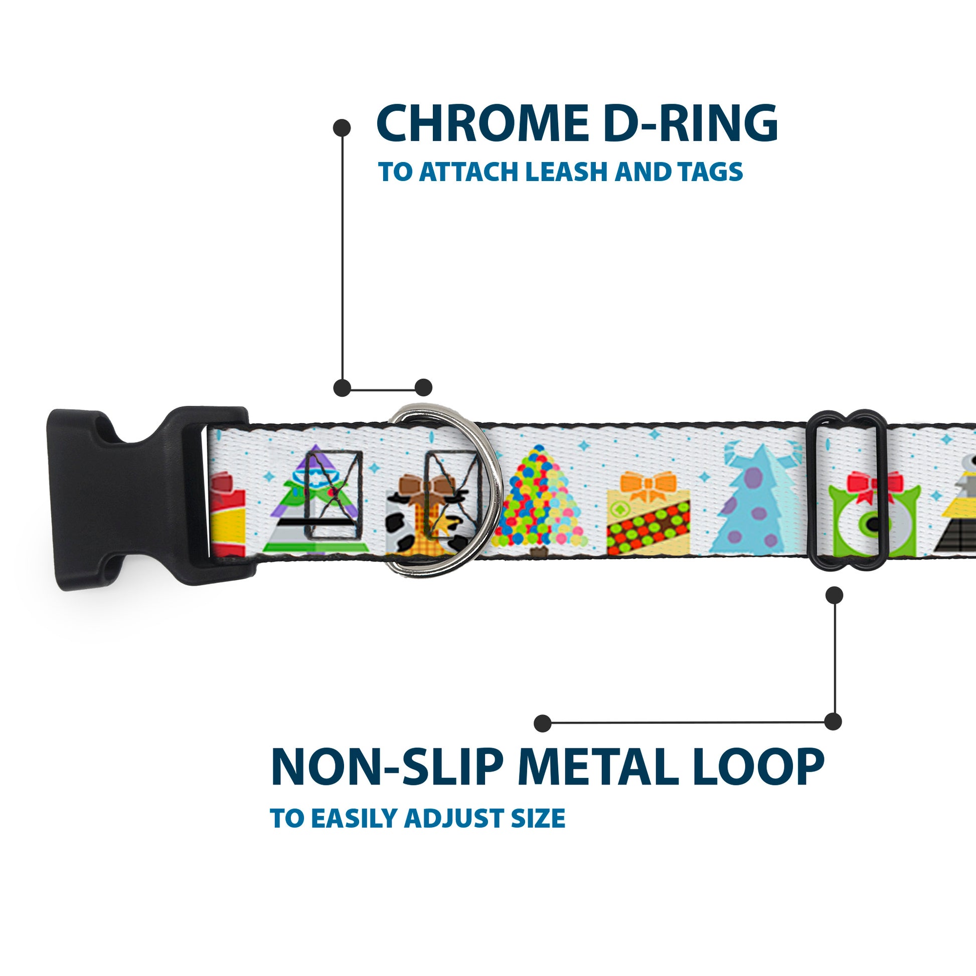 Plastic Clip Collar - Pixar Holiday Collection Character Gifts Lineup/Stars White/Blues Plastic Clip Collars Disney