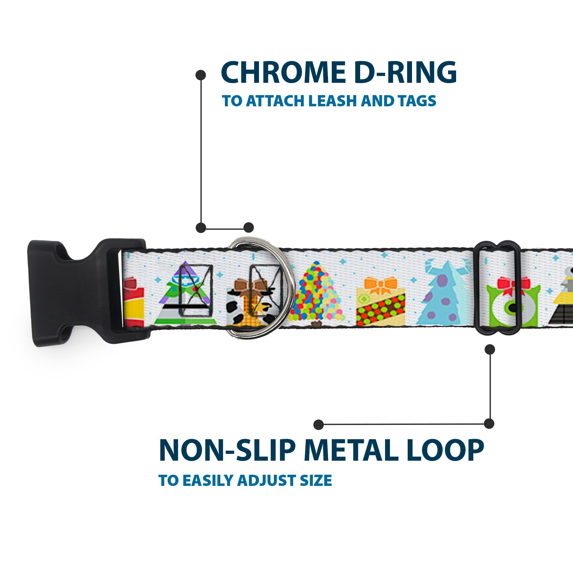 Plastic Clip Collar - Pixar Holiday Collection Character Gifts Lineup/Stars White/Blues Plastic Clip Collars Disney
