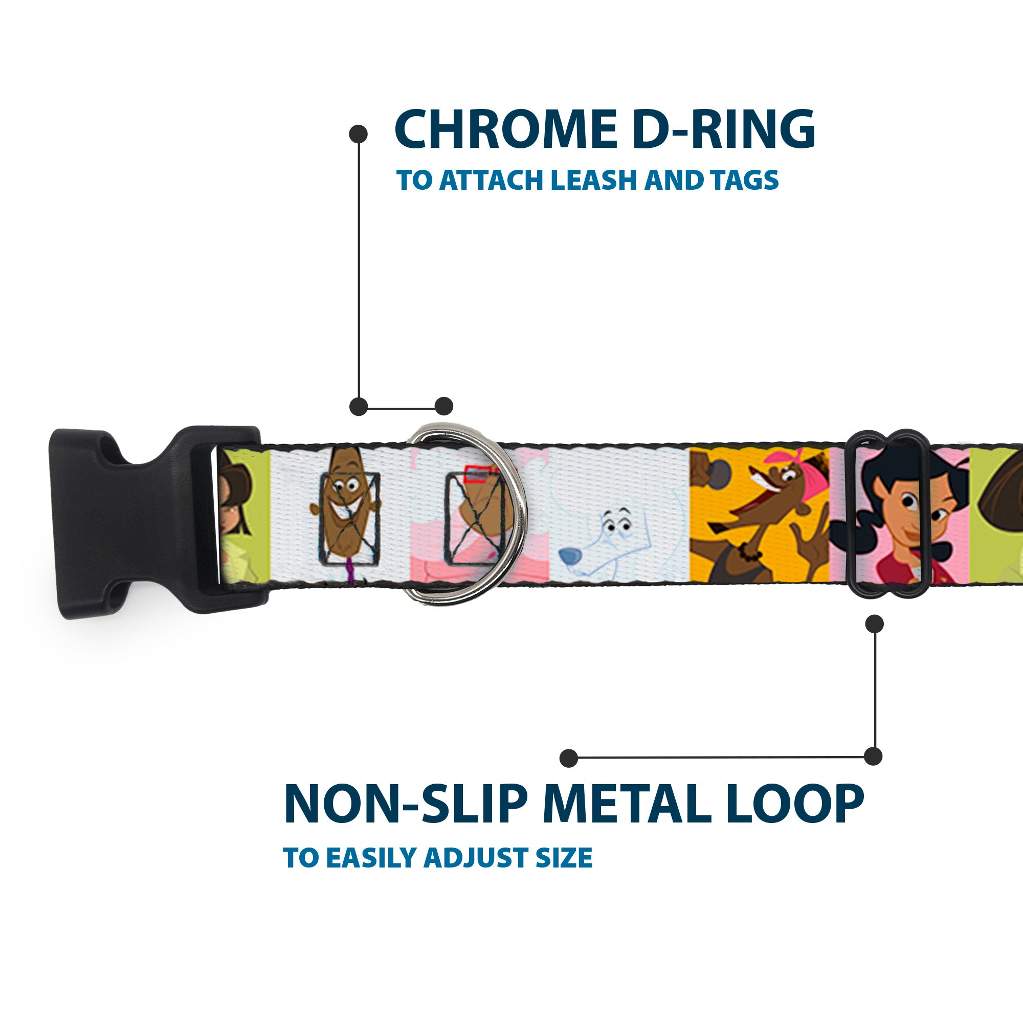 Plastic Clip Collar - The Proud Family 6-Character Block Poses Plastic Clip Collars Disney
