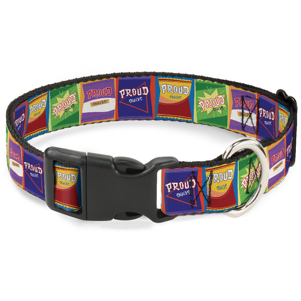 Plastic Clip Collar - The Proud Family PROUD SNACKS Logo Blocks Multi Color Plastic Clip Collars Disney