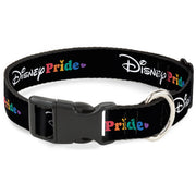 Plastic Clip Collar - DISNEY PRIDE Signature Logo Black/White/Rainbow Plastic Clip Collars Disney
