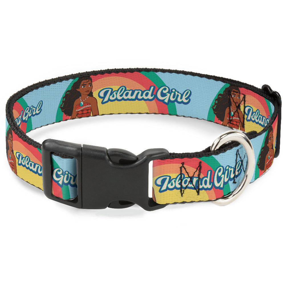 Plastic Clip Collar - Moana ISLAND GIRL Rainbow Pose Blue/Multi Color Plastic Clip Collars Disney
