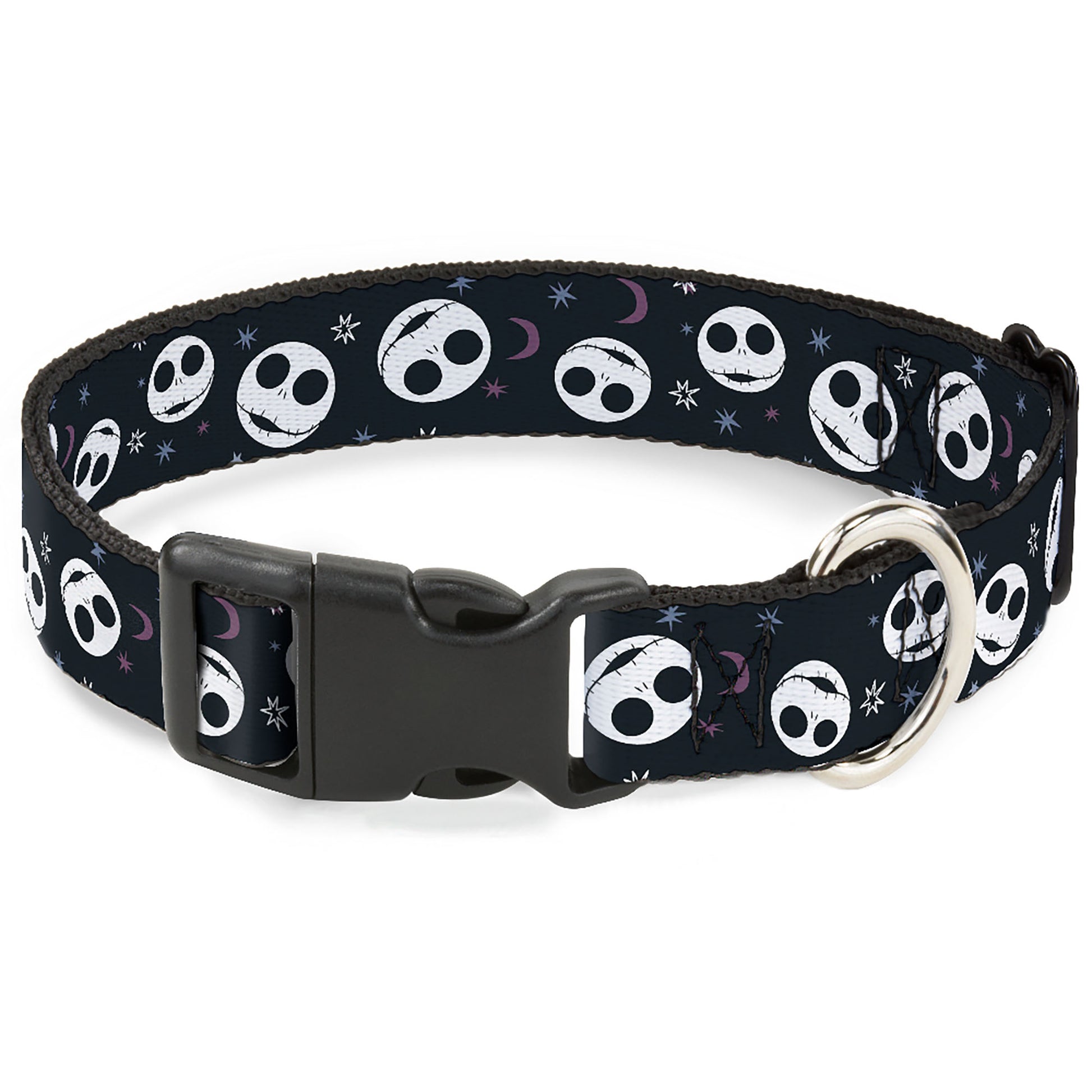 Plastic Clip Collar - The Nightmare Before Christmas Smiling Jack Moon and Stars Black Plastic Clip Collars Disney