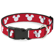 Plastic Clip Collar - Mickey Mouse Ears Icon Red/White Plastic Clip Collars Disney