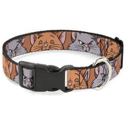 Plastic Clip Collar - Aristocats Toulouse and Berlioz Close-Up Faces Orange Plastic Clip Collars Disney