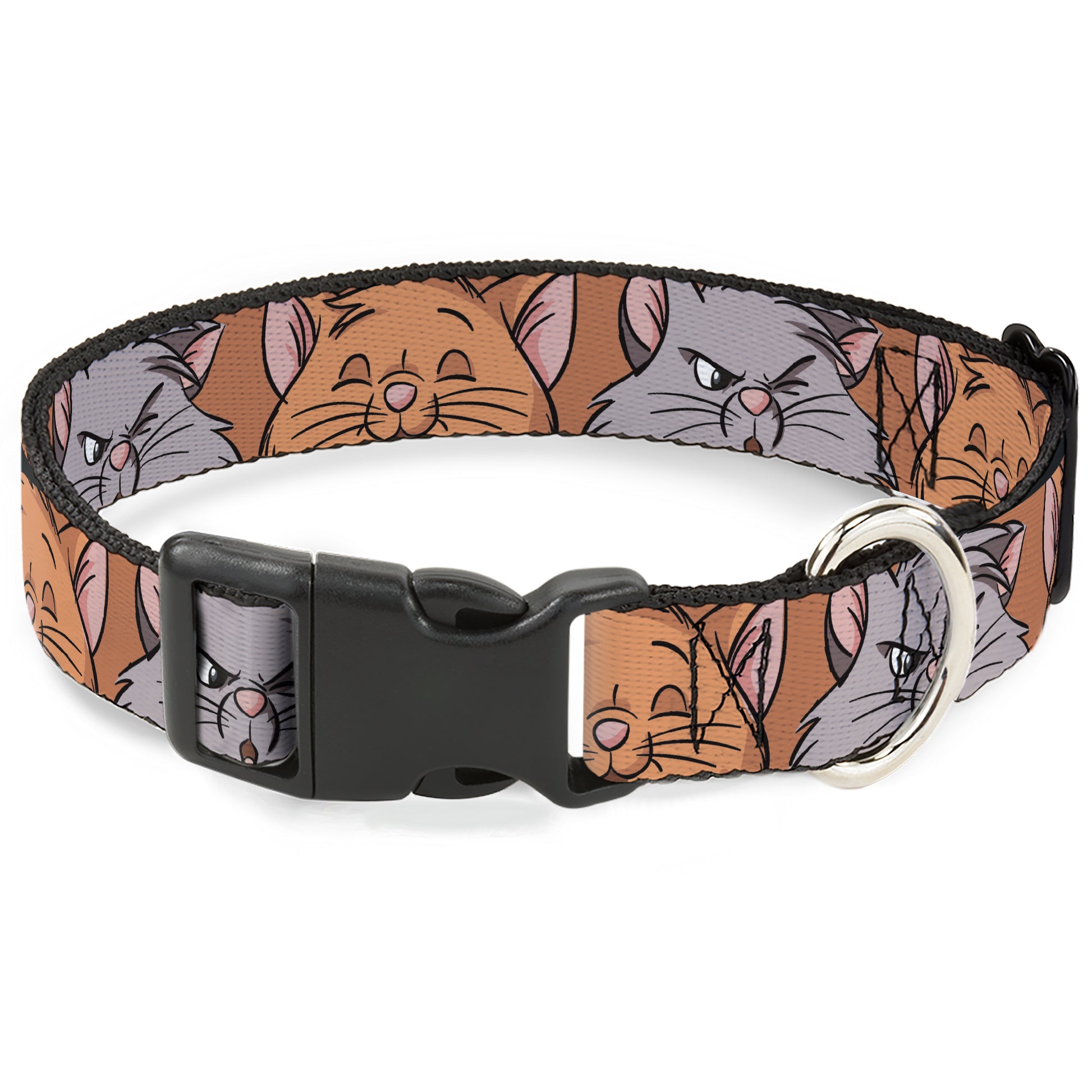 Plastic Clip Collar - Aristocats Toulouse and Berlioz Close-Up Faces Orange Plastic Clip Collars Disney