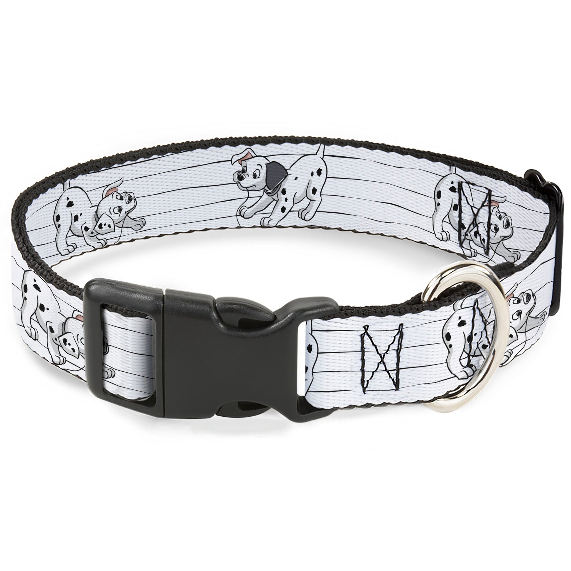 Plastic Clip Collar - One Hundred and One Dalmatians Puppies Playing White/Black Plastic Clip Collars Disney