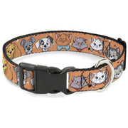 Plastic Clip Collar - Disney Cats and Dogs Faces Orange Plastic Clip Collars Disney