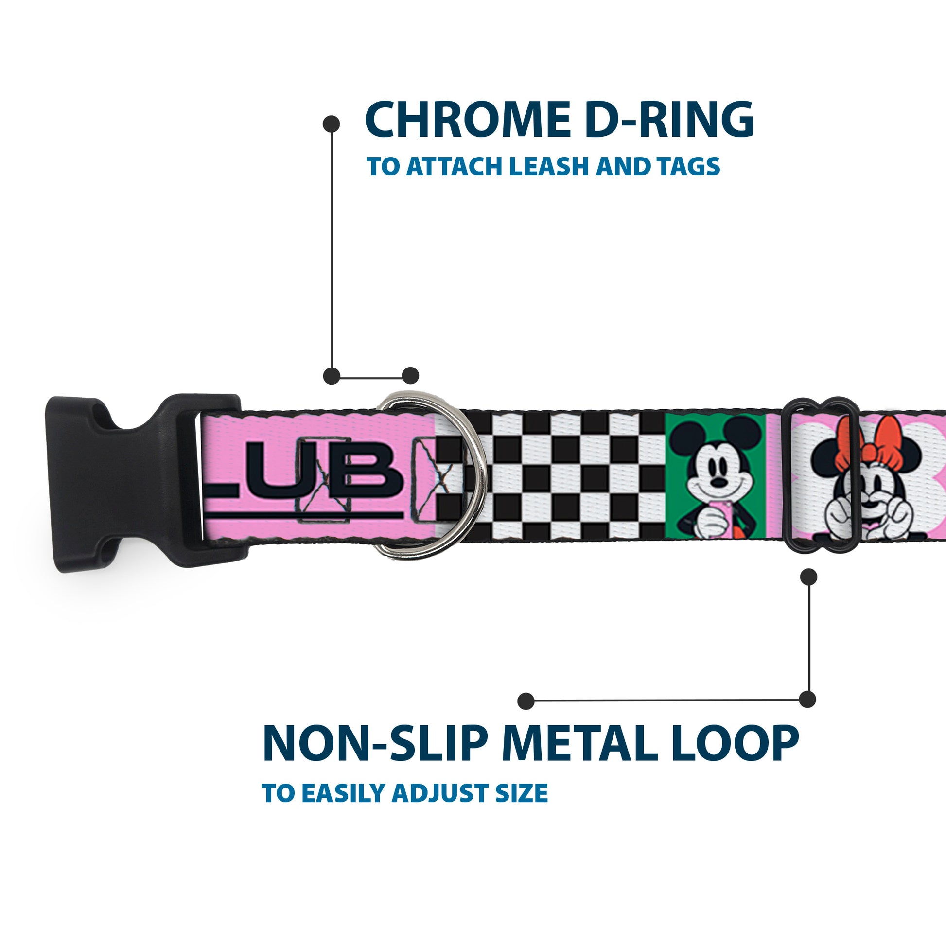 Plastic Clip Collar - Sensational Six GOOD VIBES CLUB Pose Blocks Multi Color Plastic Clip Collars Disney