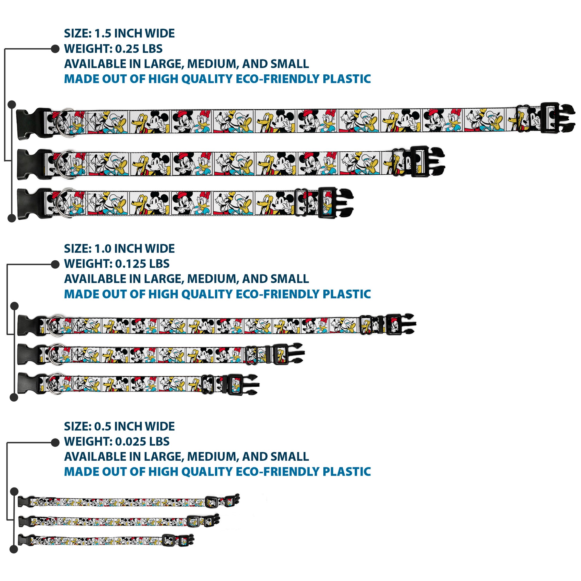 Plastic Clip Collar - Sensational Six Buddy Pose Blocks White/Multi Color Plastic Clip Collars Disney