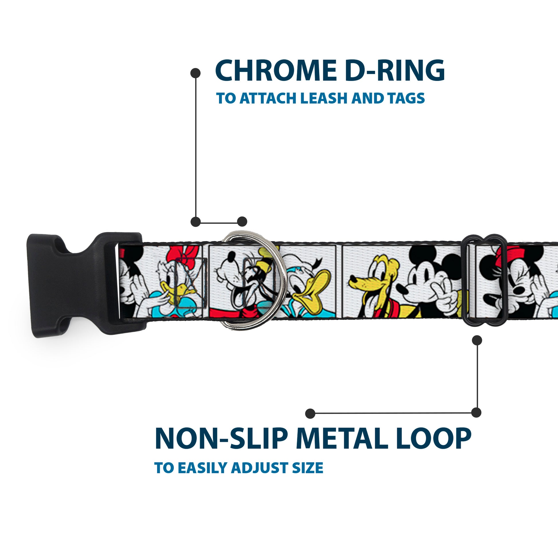 Plastic Clip Collar - Sensational Six Buddy Pose Blocks White/Multi Color Plastic Clip Collars Disney