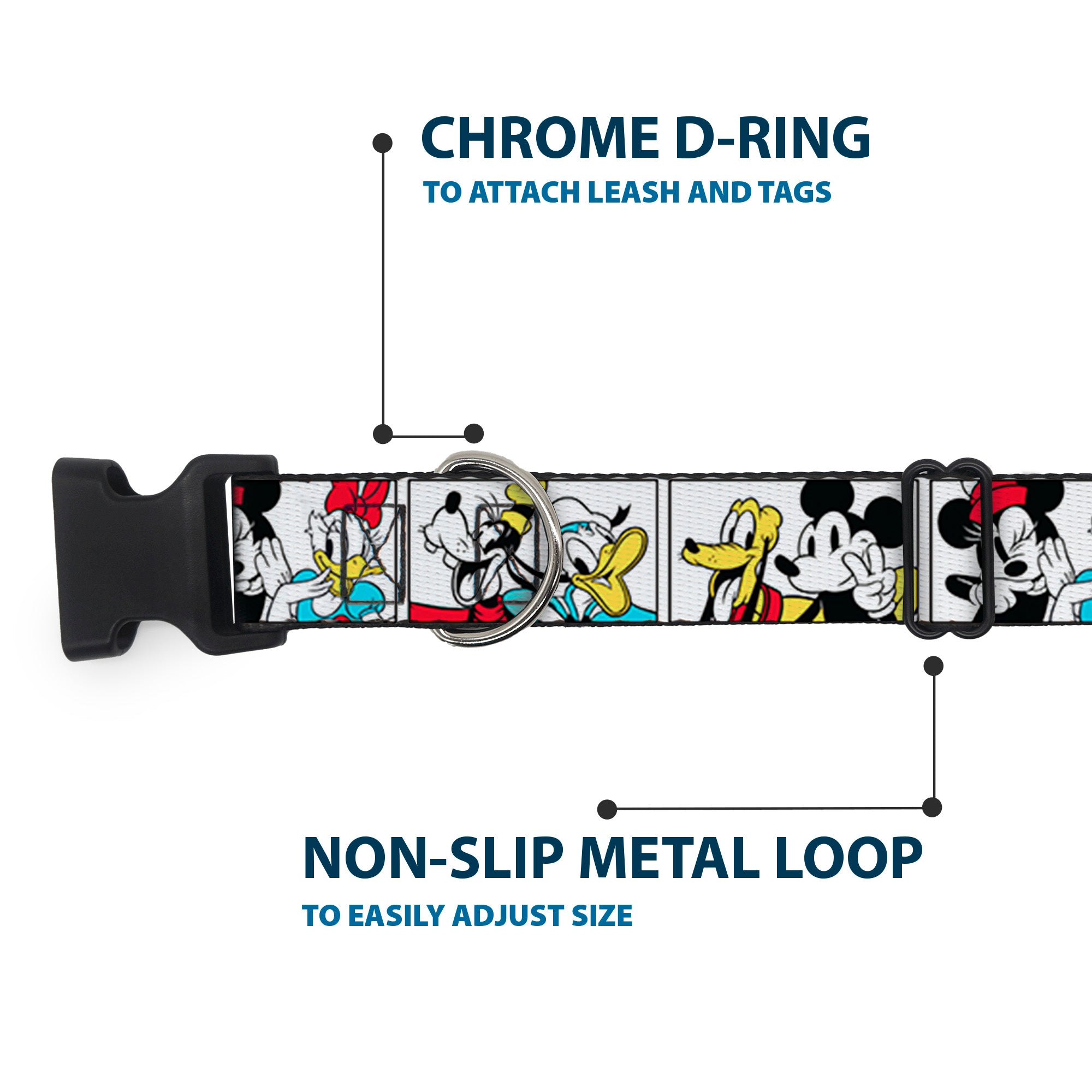 Plastic Clip Collar - Sensational Six Buddy Pose Blocks White/Multi Color Plastic Clip Collars Disney