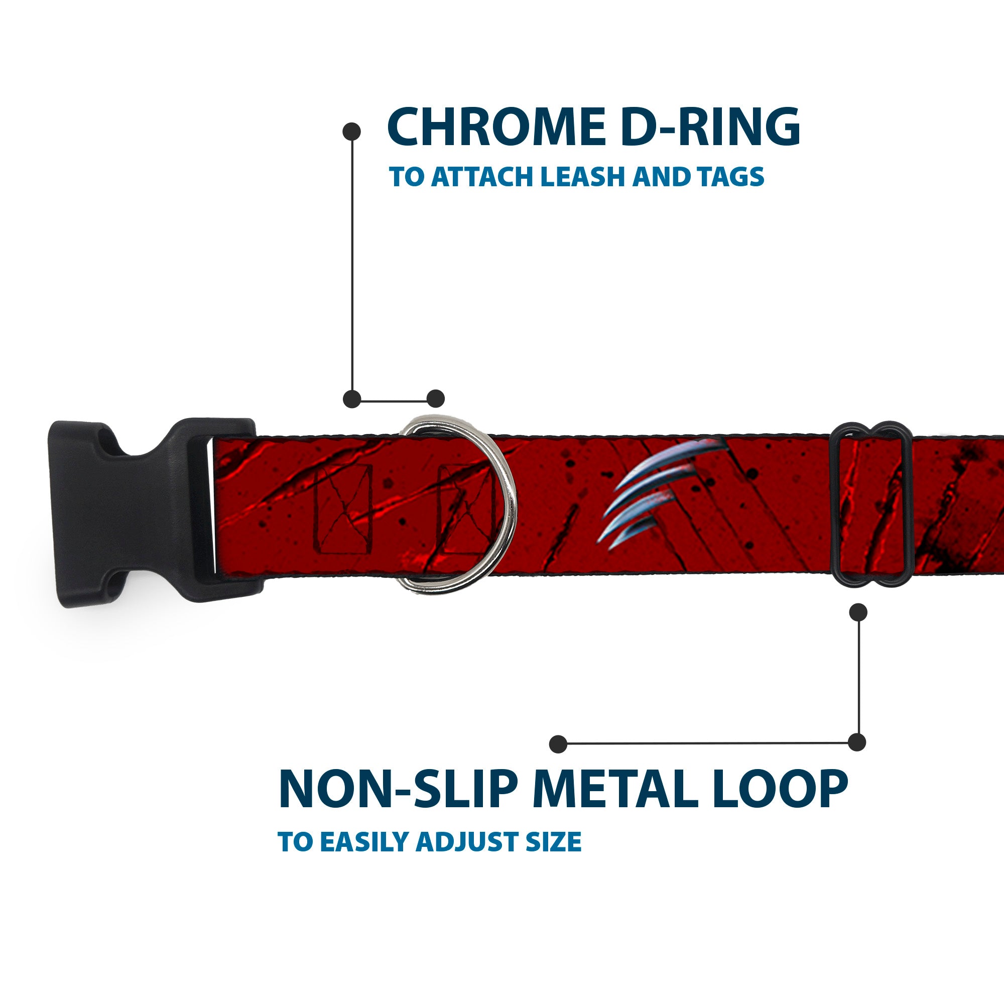 Plastic Clip Collar - A NIGHTMARE ON ELM STREET/Freddy's Hand Scratching Reds/Black/Gray Plastic Clip Collars A Nightmare on Elm Street