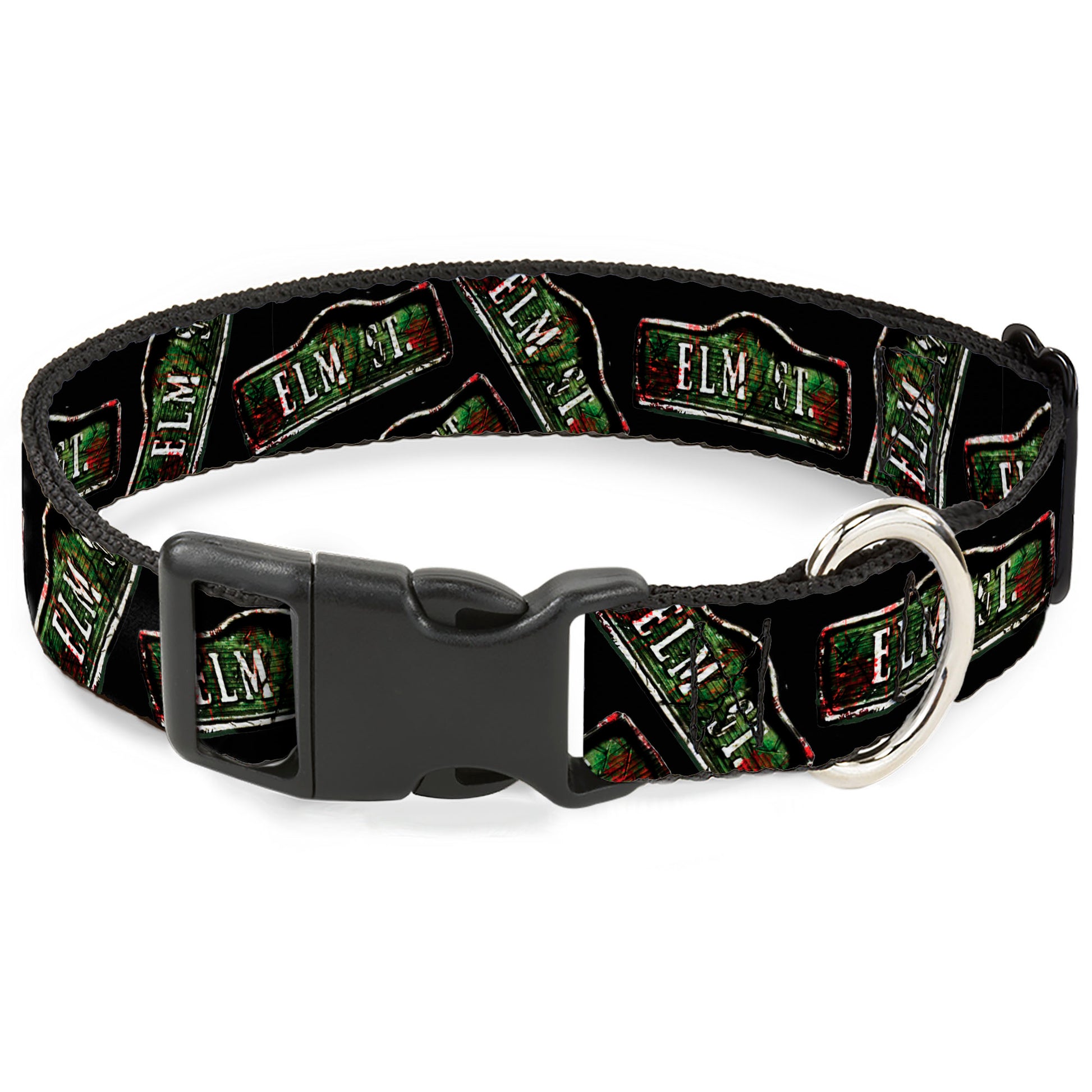Plastic Clip Collar - ELM ST. Street Sign Scattered Black Plastic Clip Collars A Nightmare on Elm Street
