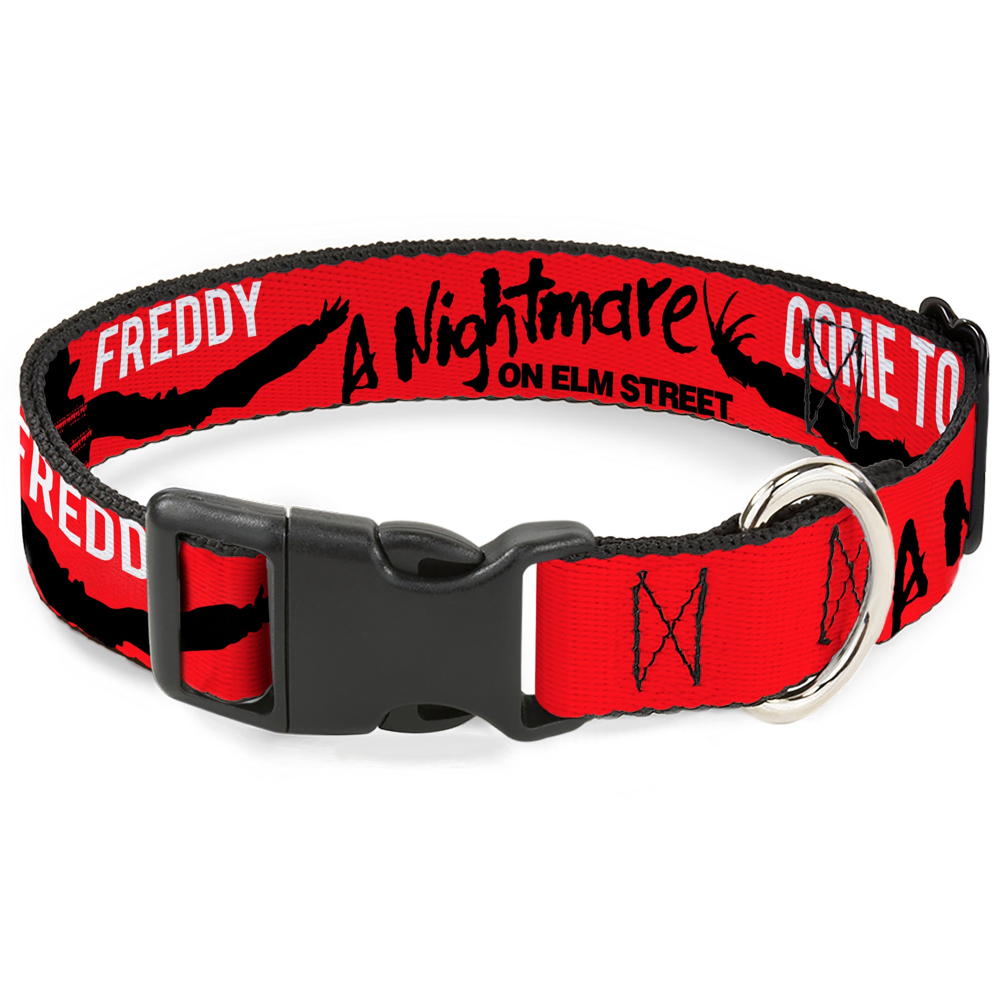 Plastic Clip Collar - A NIGHTMARE ON ELM ST COME TO FREDDY Long Arms Silhouette Red/Black Plastic Clip Collars A Nightmare on Elm Street