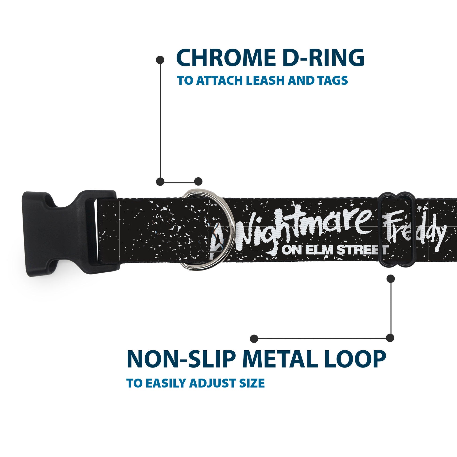 Plastic Clip Collar - A NIGHTMARE ON ELM ST READY OR NOT Freddy Scribbles Black/White Plastic Clip Collars A Nightmare on Elm Street