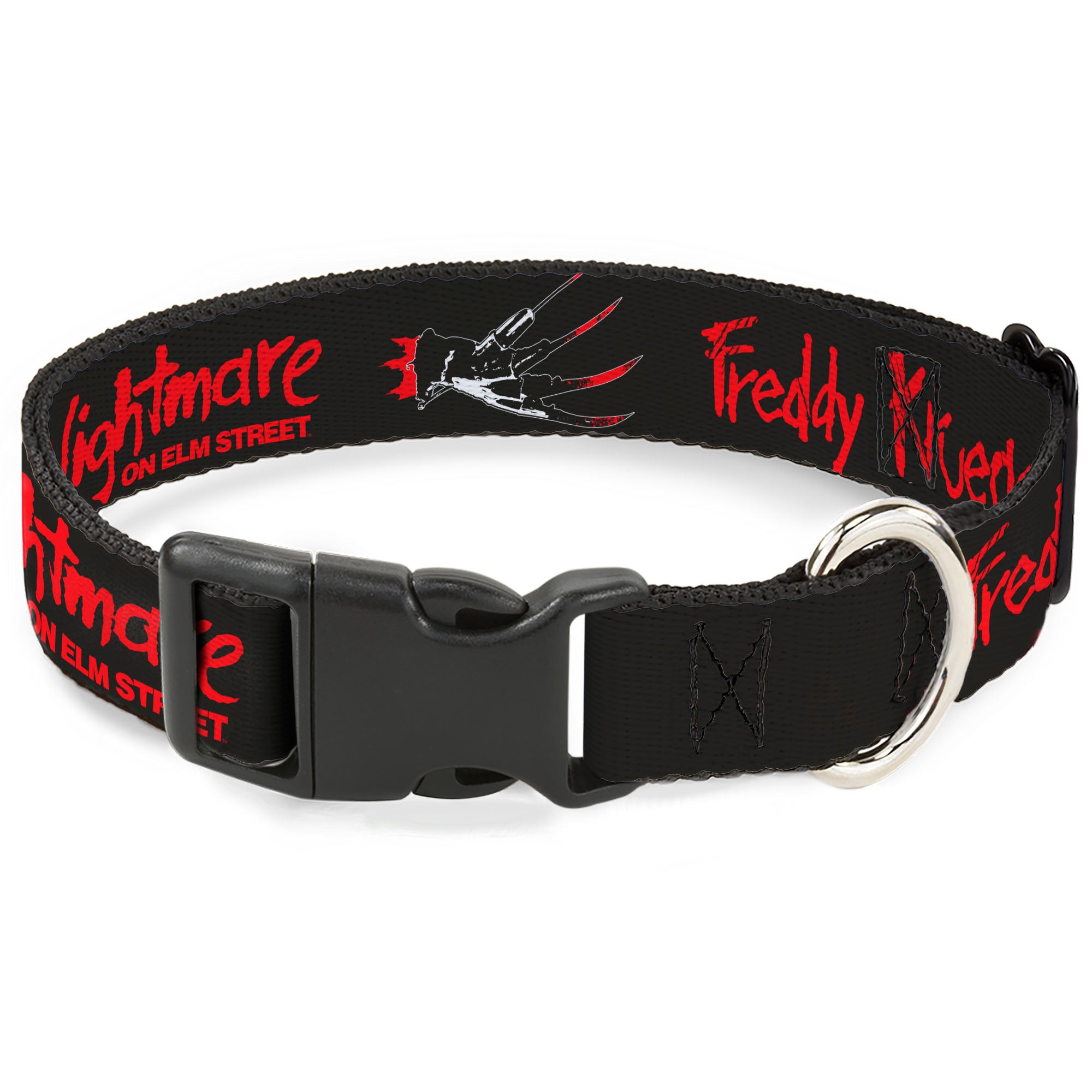 Plastic Clip Collar - A NIGHTMARE ON ELM STREET Freddy Icons and Title Logo Black/Red/White Plastic Clip Collars A Nightmare on Elm Street
