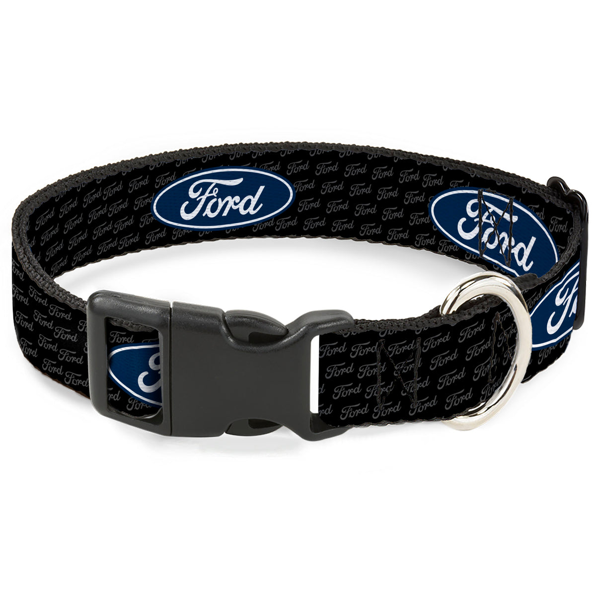 Plastic Clip Collar - Ford Oval REPEAT w/Text Dog Collars Plastic Clip Side Release Ford