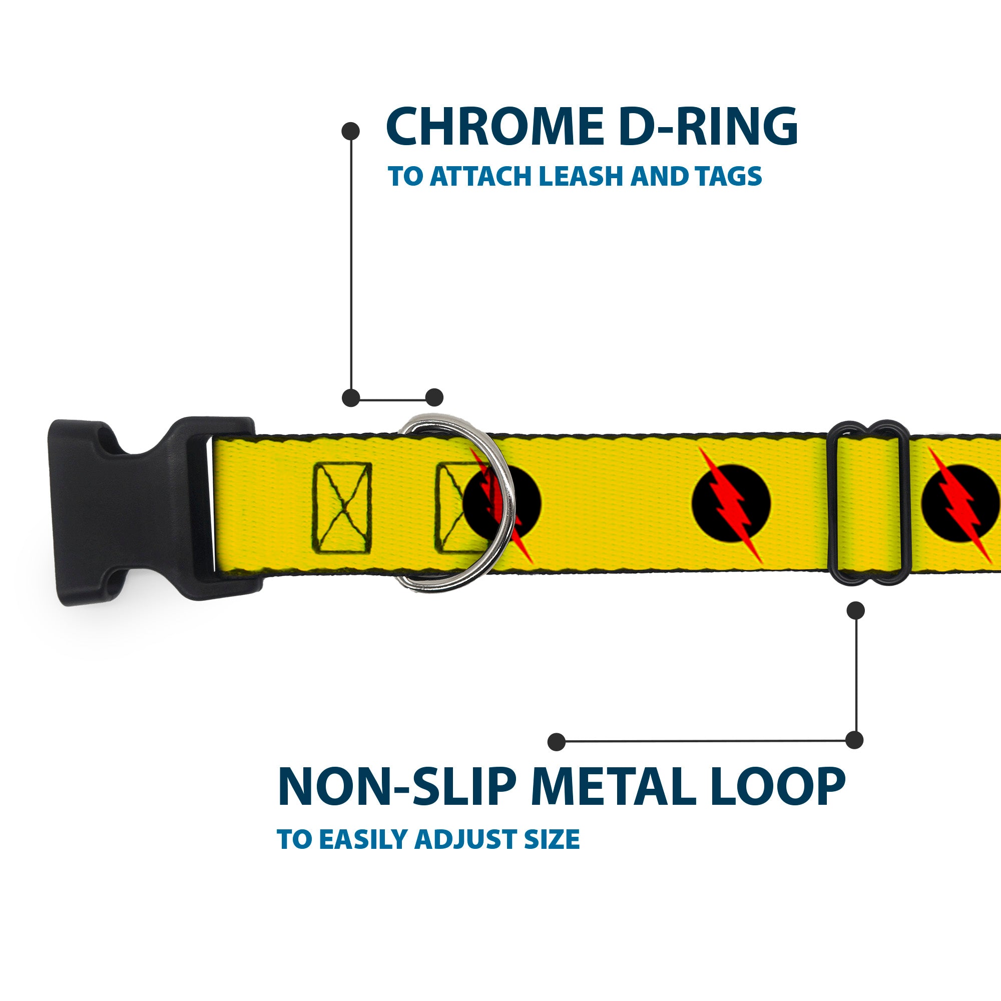 Plastic Clip Collar - Reverse Flash Logo Golden Yellow/Black/Red Plastic Clip Collars DC Comics